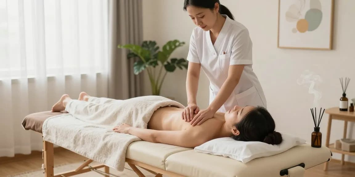 하남출장마사지로 고객에게 전문적이고 편안한 마사지를 제공하는 장면