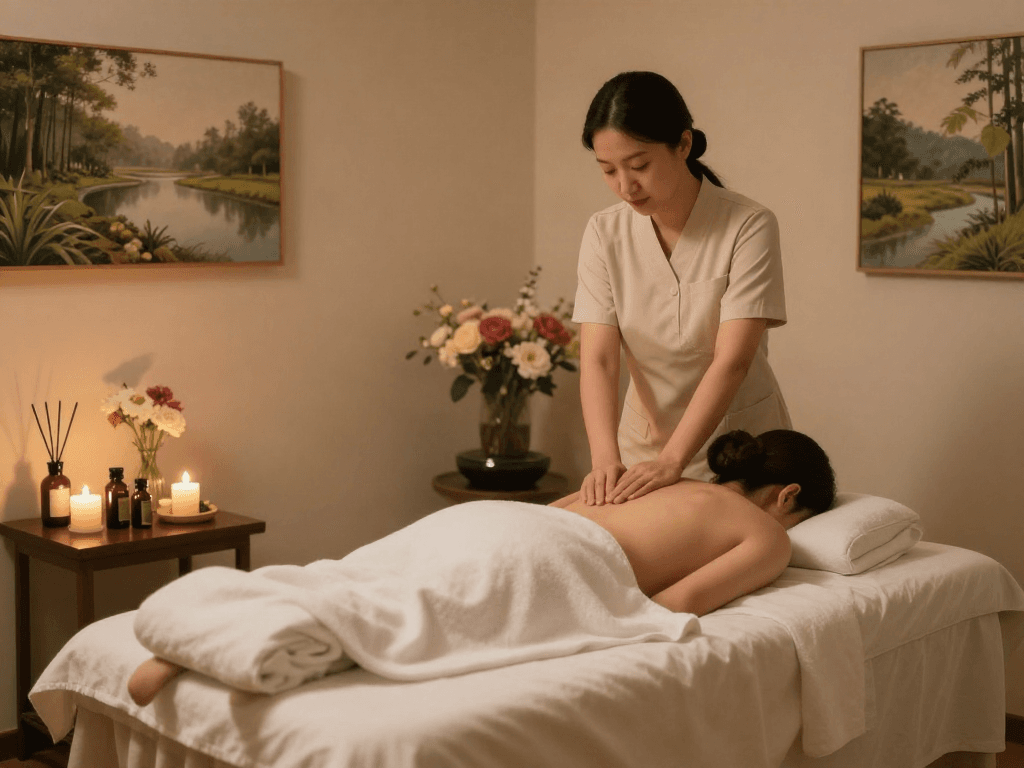 Discover the essence of 서대문출장마사지 in a tranquil spa setting, showcasing relaxation and rejuvenation.