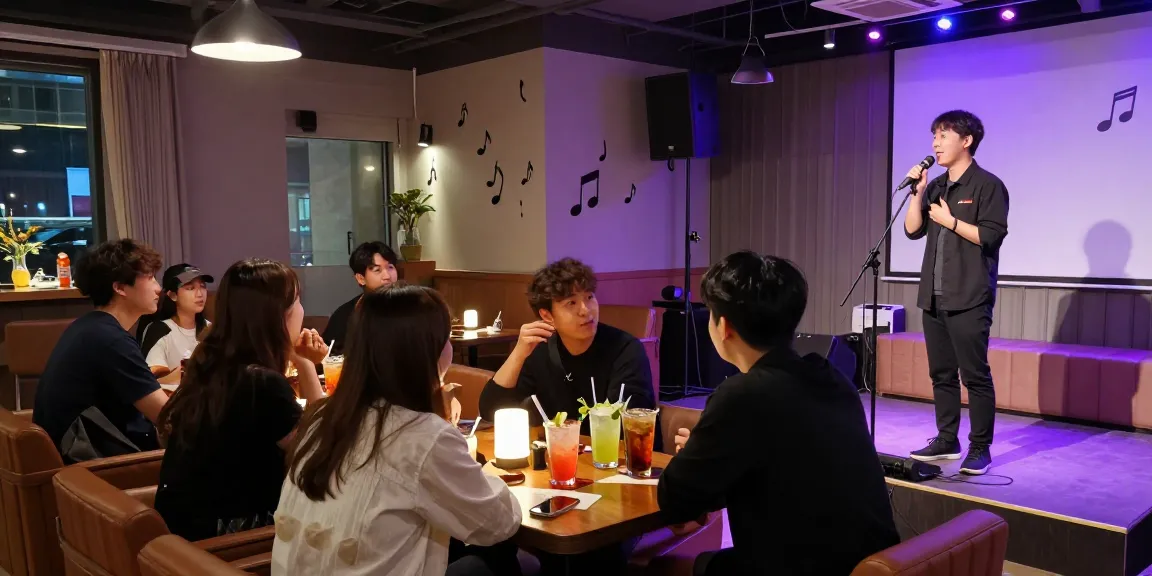 인천쓰리노의 활기찬 음악적 분위기와 손님과의 소통을 담은 이미지