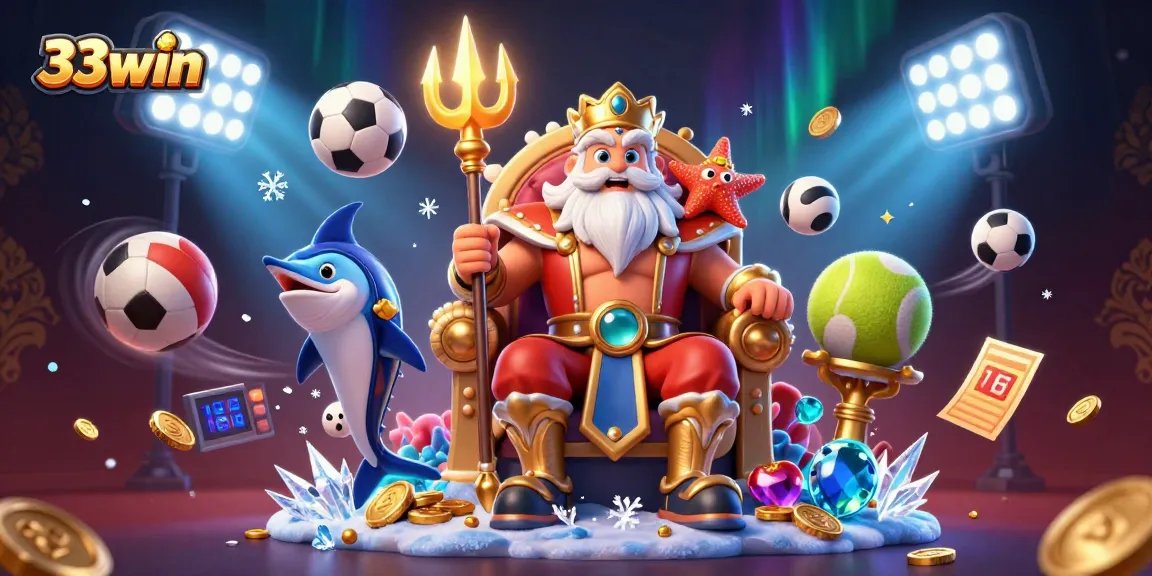 Engage in thrilling gameplay at 33win with a vibrant 3D sea king and dynamic sports elements.