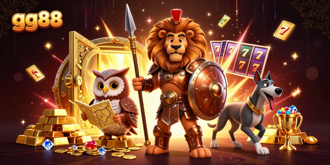 Experience the thrill of gg88 in a vibrant 3D casino scene filled with treasures and gaming adventures.