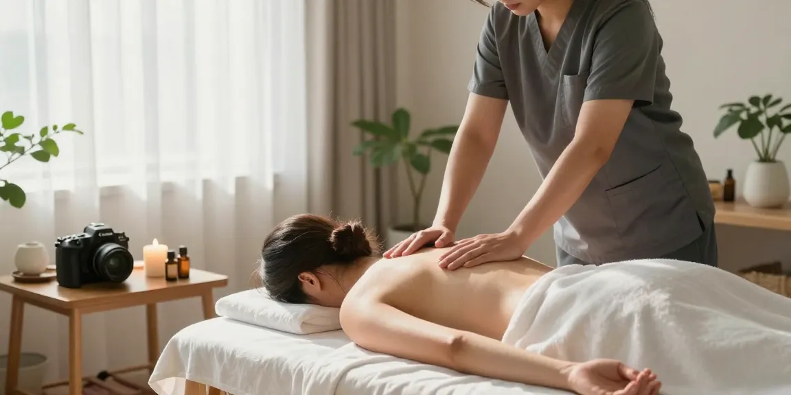 인천출장안마 서비스를 제공하는 마사지 전문가와 편안한 고객의 모습